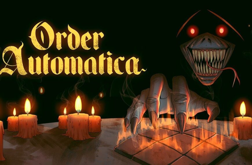 Order Automatica image. Dark tactical strategy game with candles, monster, and hand.