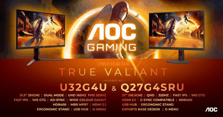 AGON by AOC prezentuje dwa nowe monitory z serii AOC GAMING - Q27G4SRU oraz U32G4U