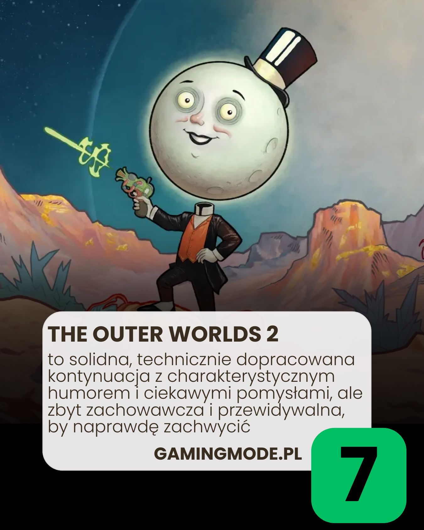 Opinia o The Outer Worlds 2: to solidna, techniczne dopracowana kontynuacja z charakterystycznym humorem i ciekawymi pomysłami, ale zbyt zachowawcza i przewidywalna, by naprawdę zachwycić