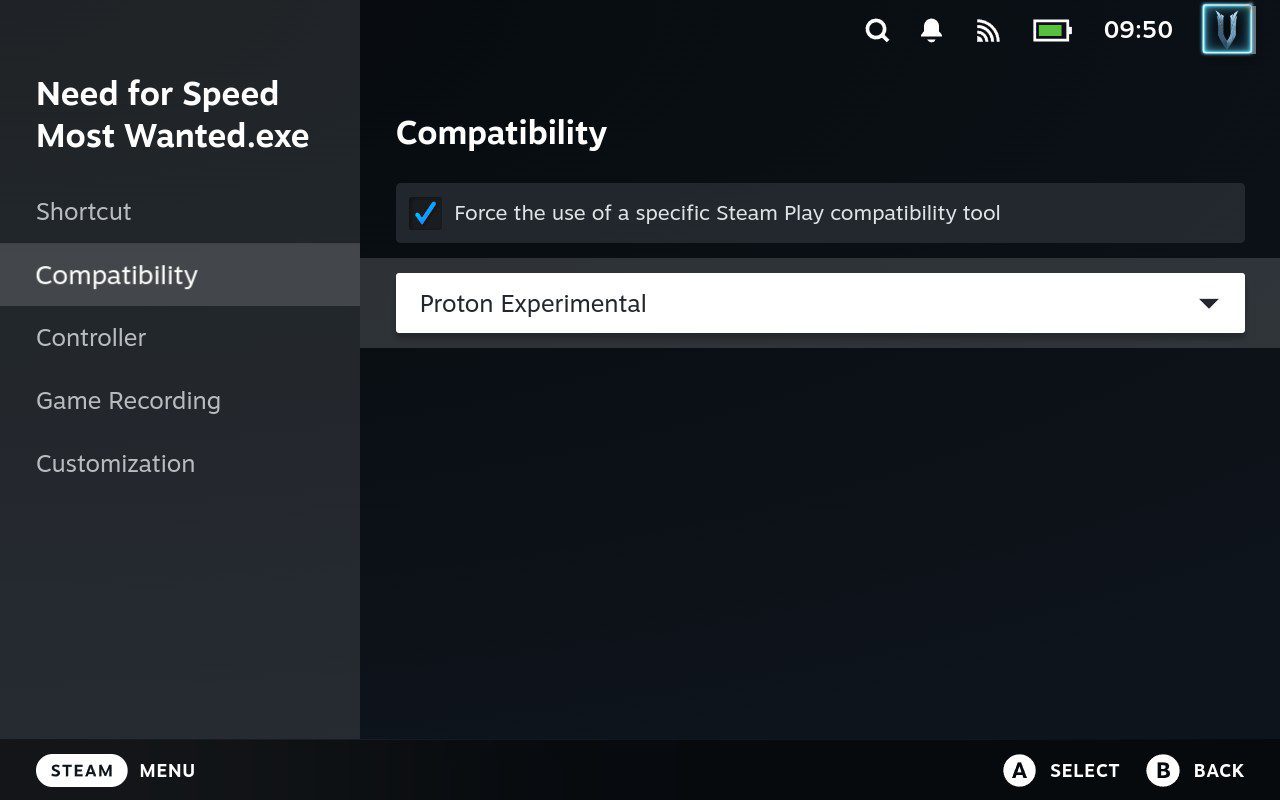 How to enable Proton Experimental in Need for Speed Most Wanted 2005
